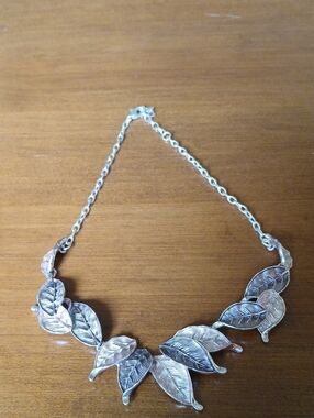 Silver Leaf Statement Necklace - Women Jewelry
